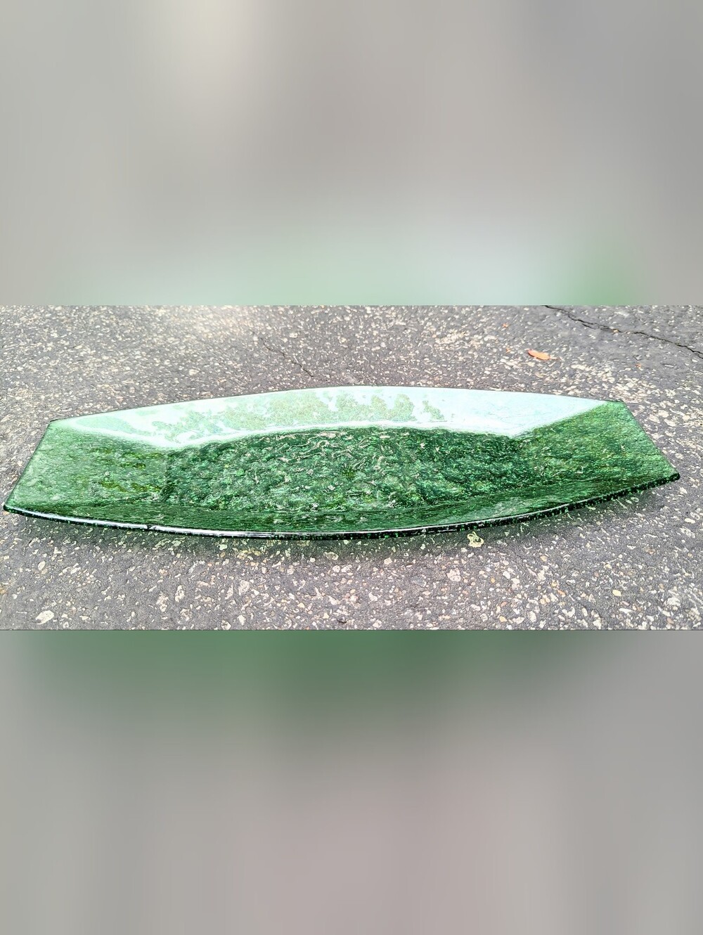 LINE NEW! Green Decorative Glass Centerpiece Tray